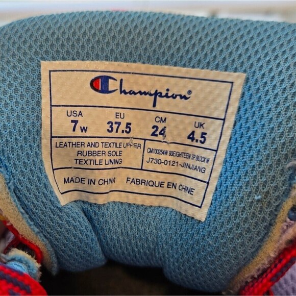 Champion 93 Eighteen SP Block Sneakers Size 7 - Picture 8 of 11